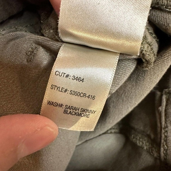 Articles Of Society Jeans Size 28 SARAH SKINNY BLACKMORE Olive Green Denim - Picture 7 of 11